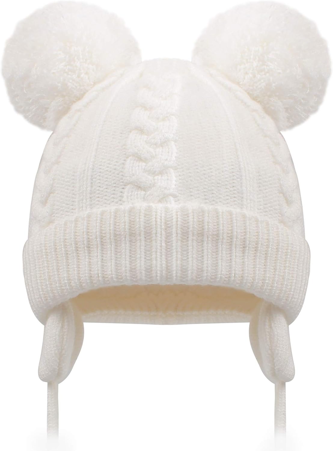Duoyeree Toddler Winter Hat with Earflap Scarf Hood Thick Warm Kids Skull Cap for Baby Girls Boys