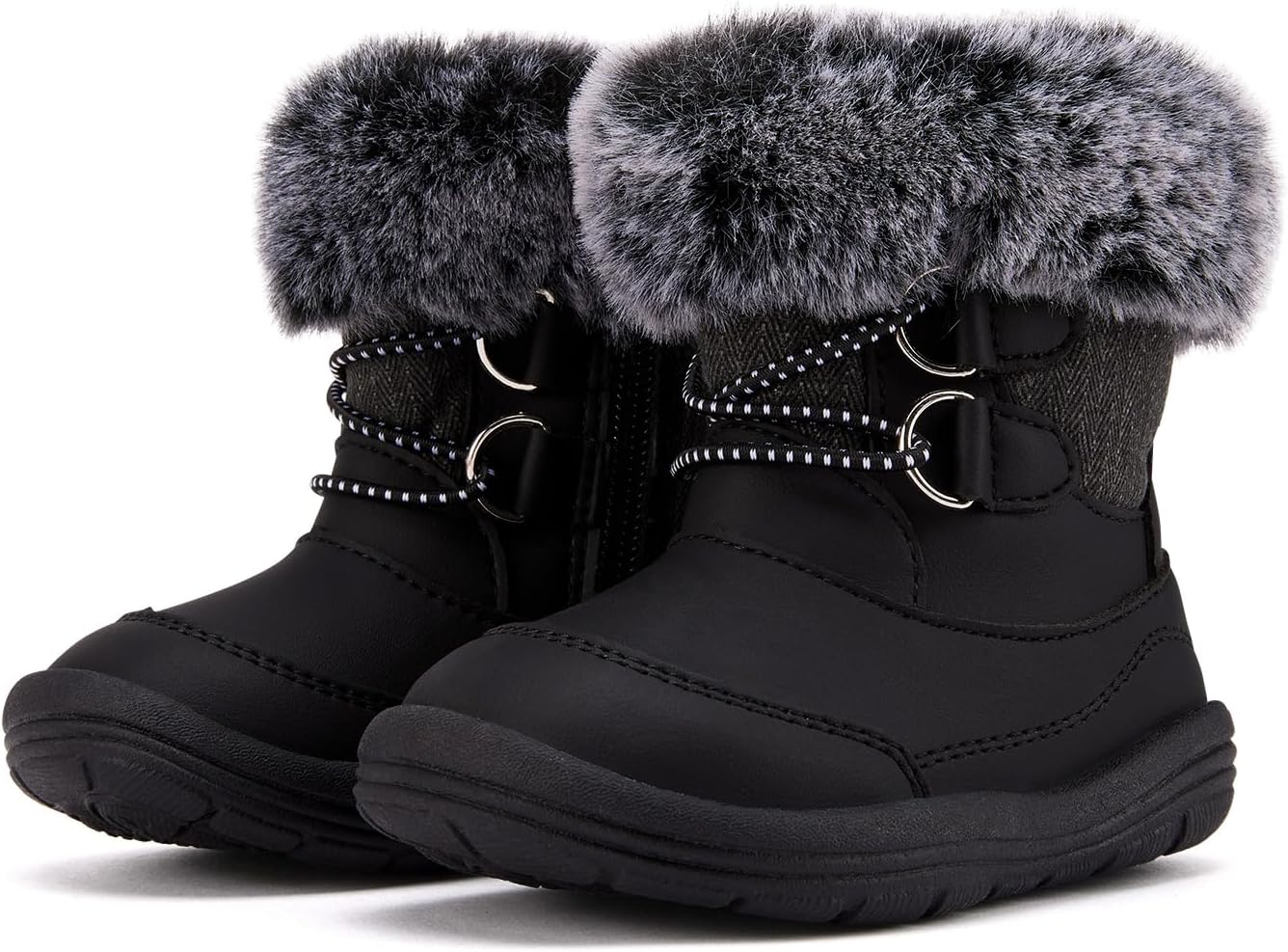 BMCiTYBM Toddler Snow Boots Baby Boys Girls Winter Warm Boots Infant High Top Shoes Faux Fur Bootie for Cold Weather Outdoor