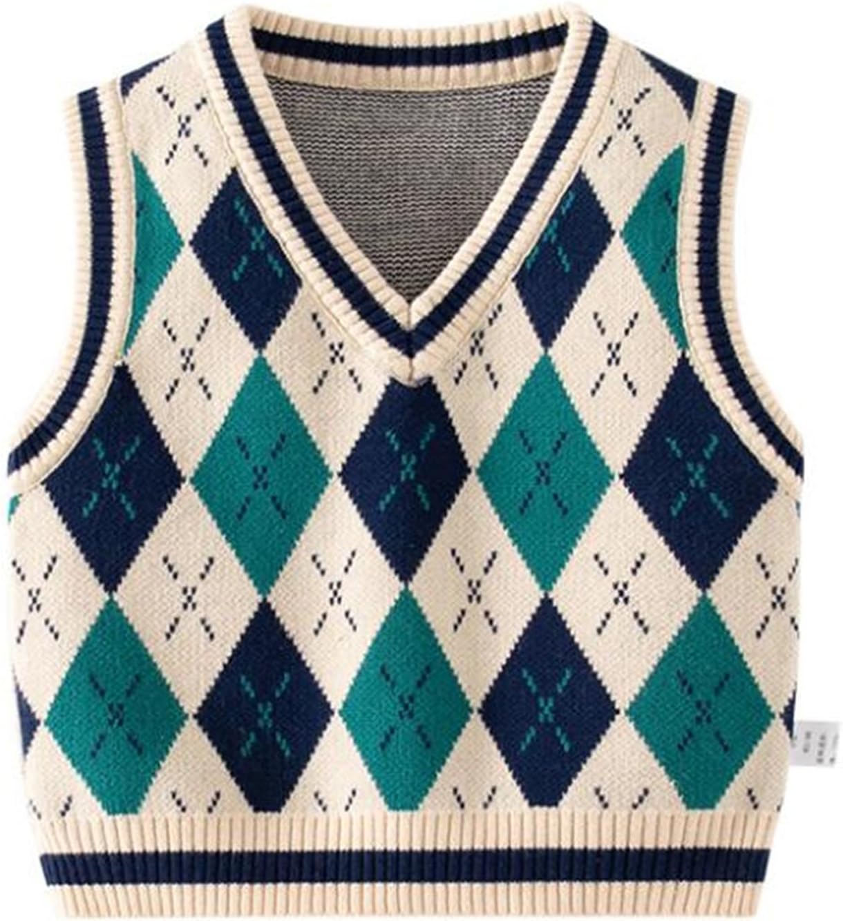 Unisex Baby Sweater Vest Knitted Soft Uniform Cotton V-Neck Sleveeless Waistcoat Vest
